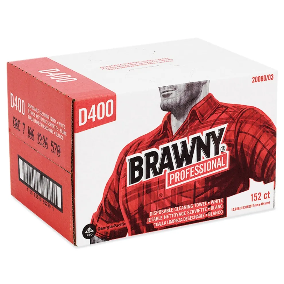 Georgia-Pacific 12.5 in. x 16.75 in. 1-Ply Premium DRC Paper Wipers - White (152/Carton)