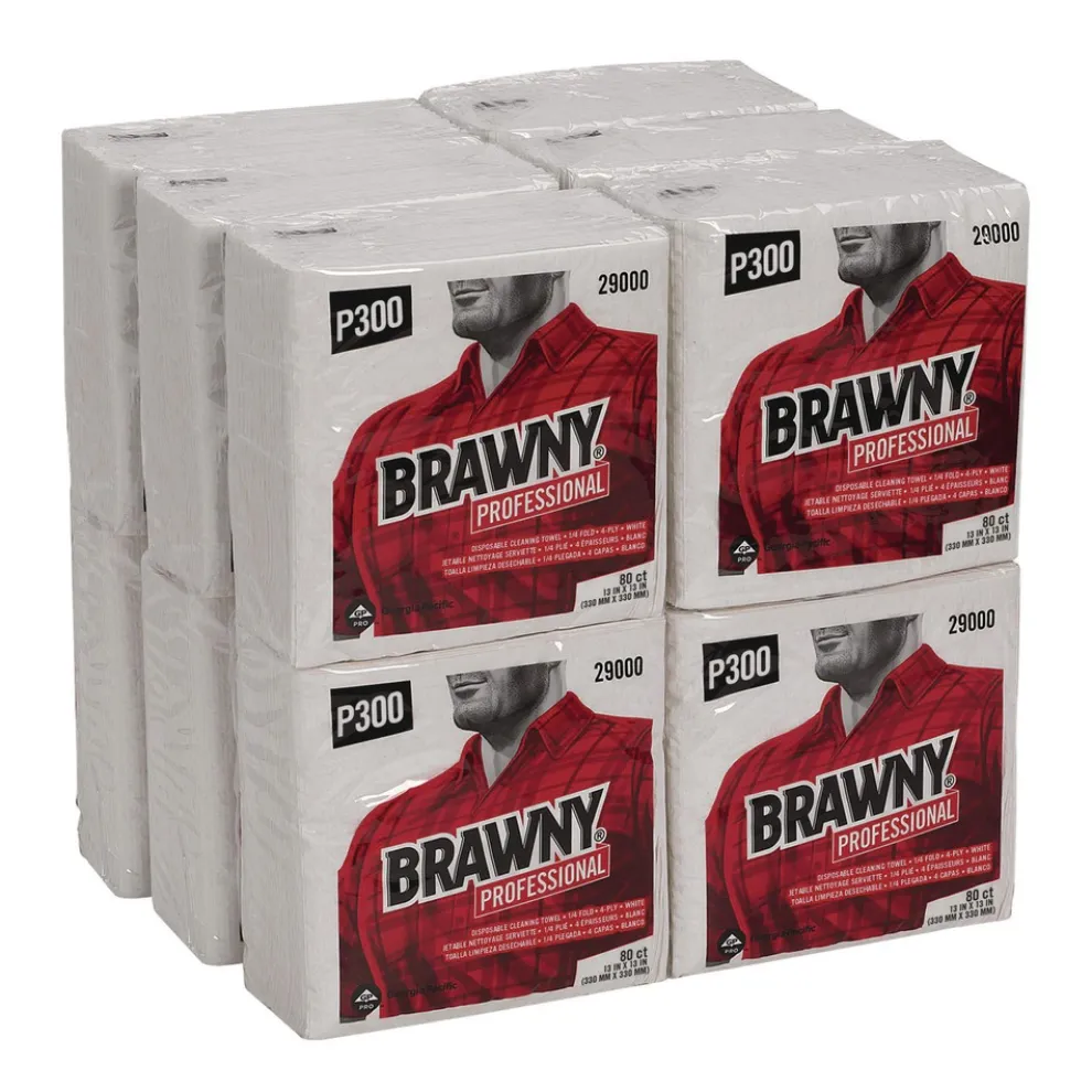 Georgia-Pacific 13 in. x 13 in. Brawny Industrial Scrim All Purpose Wipers - White (12/Carton)