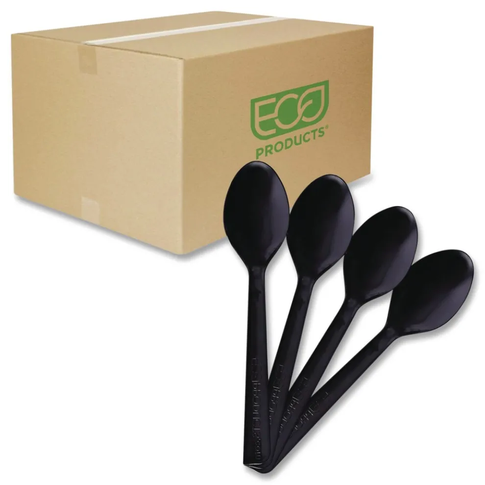 Eco-Products EP-S113 6 in. 100 Percent Recycled Content Spoon - Black (1000/Carton)
