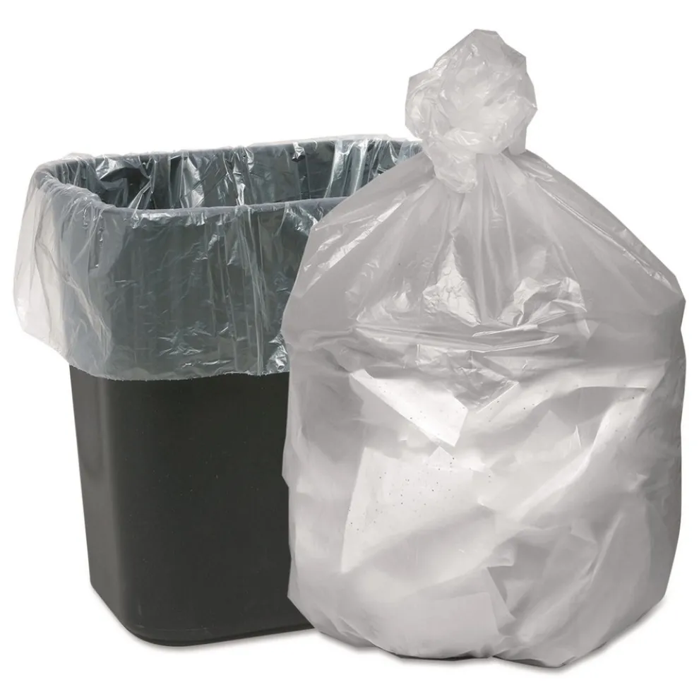 Good 'n Tuff 24 in. x 24 in. 10-Gallon 6 mic. Waste Can Liners - Natural (1000/Carton)