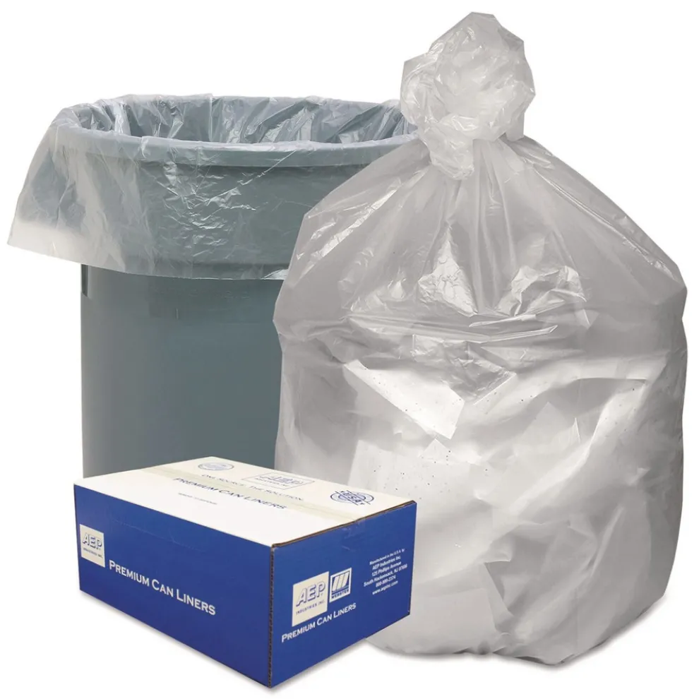 Good 'n Tuff 40 in. x 46 in. 45-Gallon 10 mic. Waste Can Liners - Natural (250/Carton)