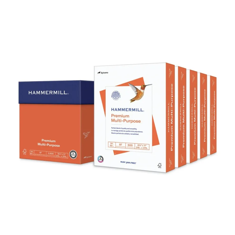 Hammermill 97 Bright 24 lbs. 8.5 in. x 11 in. Premium Multipurpose Print Paper - White (5 Reams/Carton)