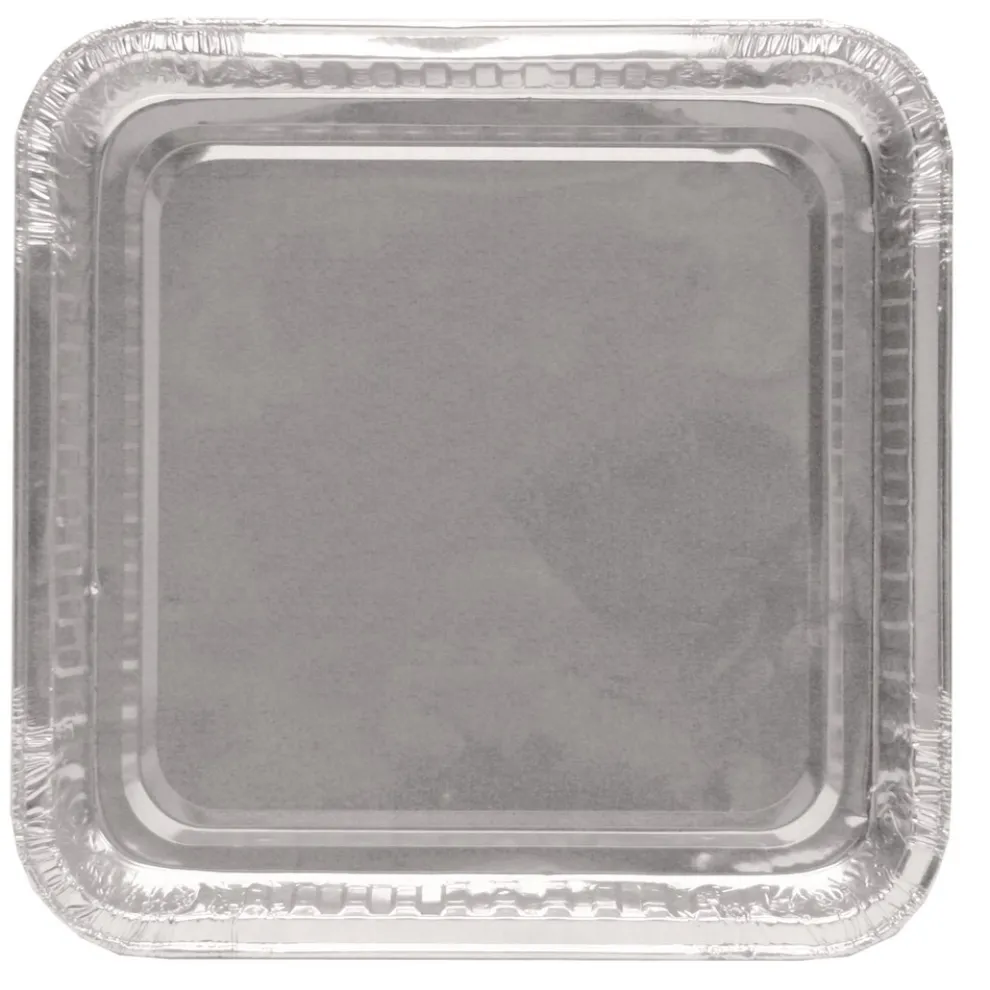 Handi-Foil 4048-35-500 7.88 in. x 7.88 in. x 1.31 in. Aluminum 8 in. Square Cake Pan - Silver (500/Carton)