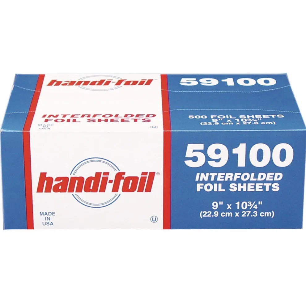 Handi-Foil HFA 59100 9 in. x 10.75 in. 55 Gauge Interfolded Foil Sheets (3000/Carton)