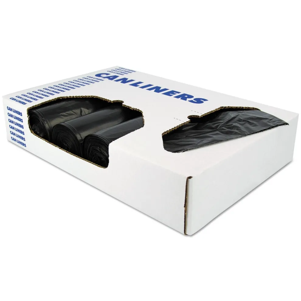 Heritage 38 in. x 58 in. 1.7 mil 60 gal. Flat Pack X-Liner Reprocessed Liners - Black (100/Carton)