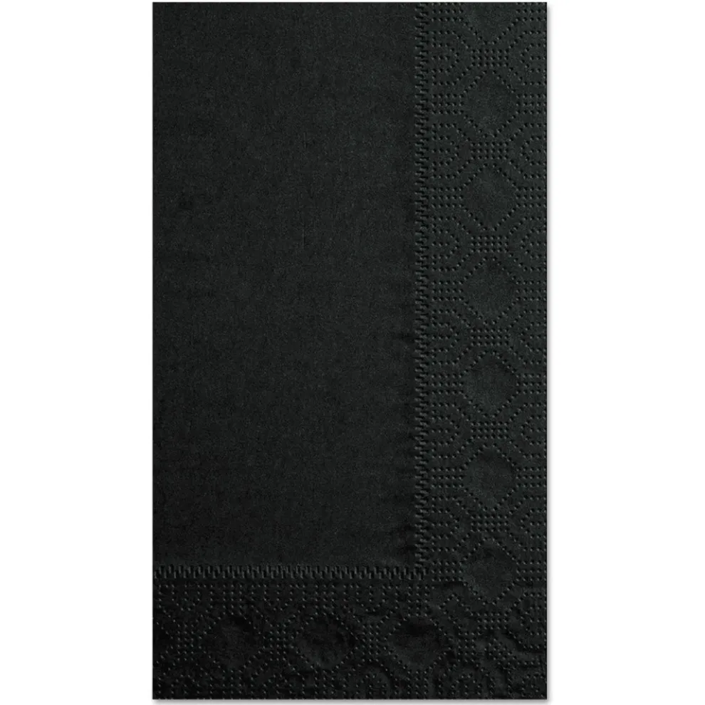 Hoffmaster 15 x 17 2-Ply Dinner Napkins - Black (1000/Carton)