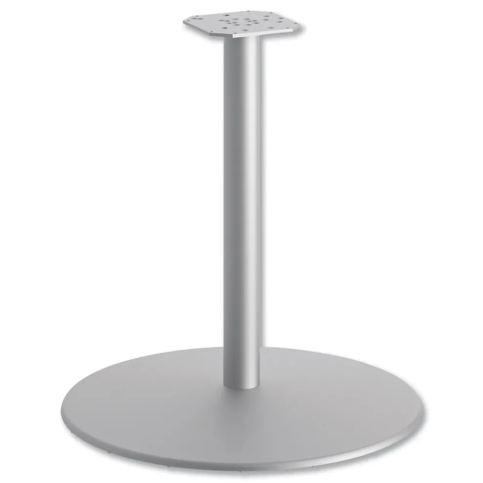 HON 27.79 in. High Between Round Disc Base for 30 in. Table Tops - Textured Silver