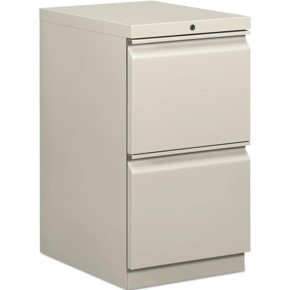 HON 15 in. x 20 in. x 28 in. 2-Drawer Mobile File/File Pedestal - Light Gray