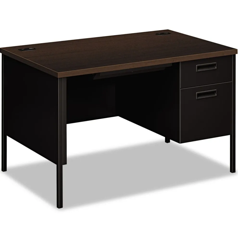 HON 48 in. x 30 in. x 29.5 in. Metro Classic Series Right Pedestal Desk - Mocha/Black