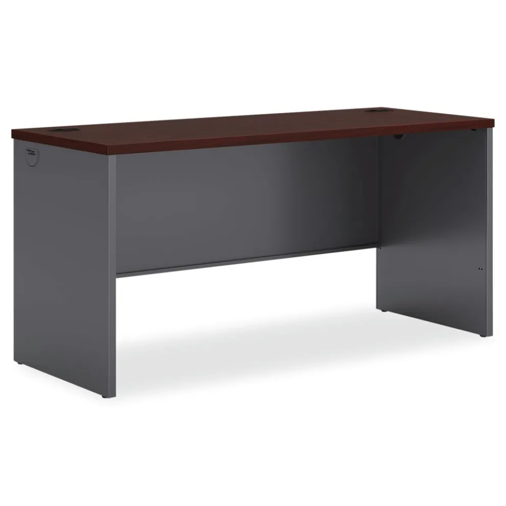 HON 60 in. x 24 in. x 29.5 in. 38000 Series Desk Shell - Mahogany/Charcoal