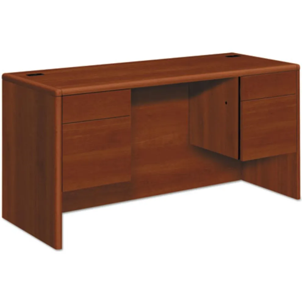 HON 10700 Series 60 in. x 24 in. x 29.5 in. 3/4 Height Pedestals Kneespace Credenza - Cognac