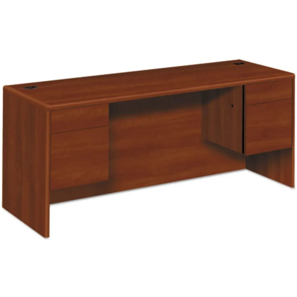 HON 10700 Series 72 in. x 24 in. x 29.5 in. 3/4 Height Pedestals Kneespace Credenza - Cognac
