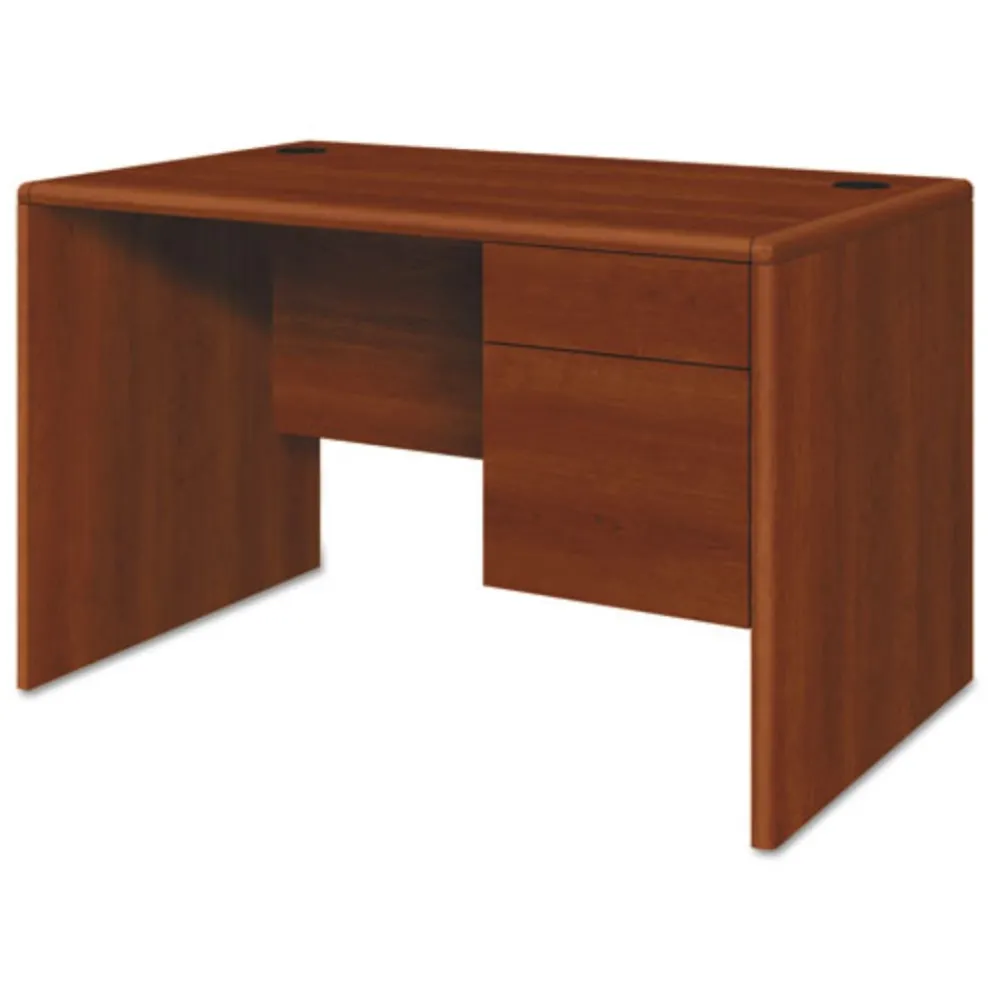 HON 10700 Series 48 in. x 30 in. x 29.5 in. Single 3-Quarter Height Right Pedestal Desk - Cognac