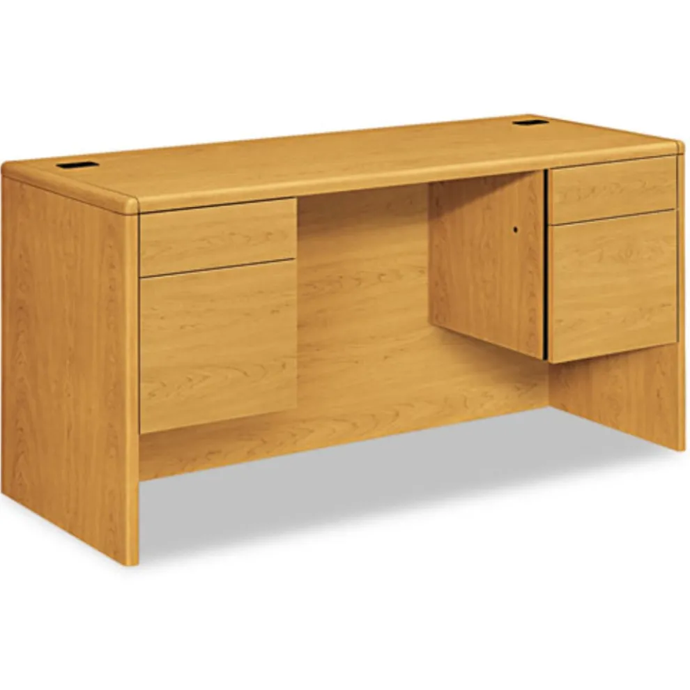 HON 10700 Series 60 in. x 24 in. x 29.5 in. 3/4 Height Pedestals Kneespace Credenza - Harvest