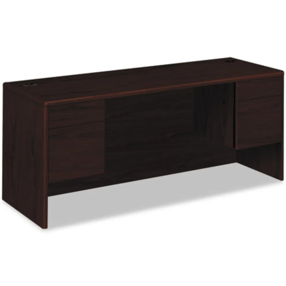 HON 10700 Series 72 in. x 24 in. x 29.5 in. 3/4 Height Pedestals Kneespace Credenza - Mahogany