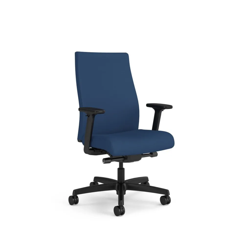 HON Ignition 2.0 17 to 21.5 Seat Height Vinyl Upholstered Mid-Back Task Chair - Elysian Seat/Back/Black Base