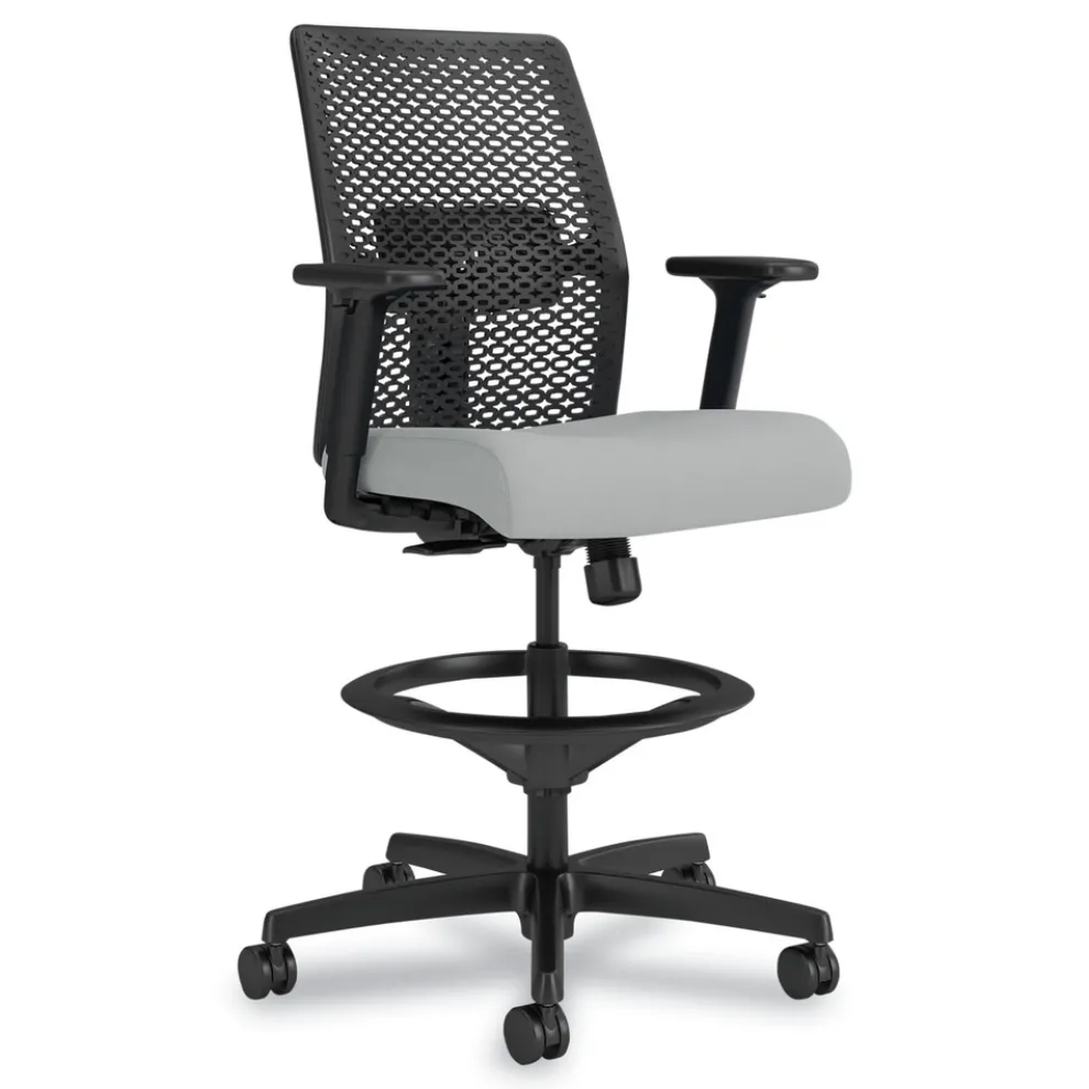 HON Ignition 2.0 ReActiv 22.88 in. to 31.75 in. Seat Height Low-Back Task Stool - Flint Seat/Charcoal Back/Black Base