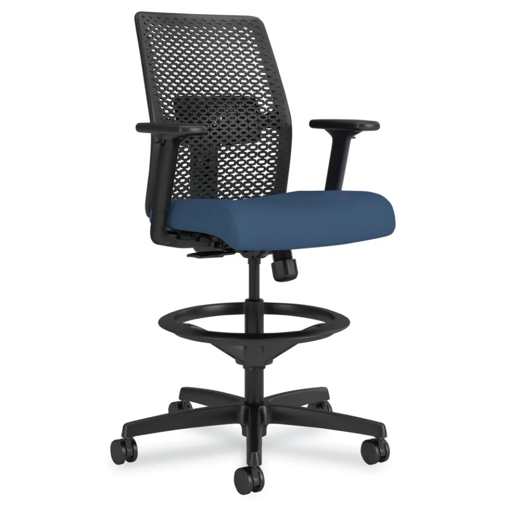 HON Ignition 2.0 ReActiv 22.88 in. to 31.75 in. Seat Height Low-Back Task Stool - Elysian Seat/Charcoal Back/Black Base