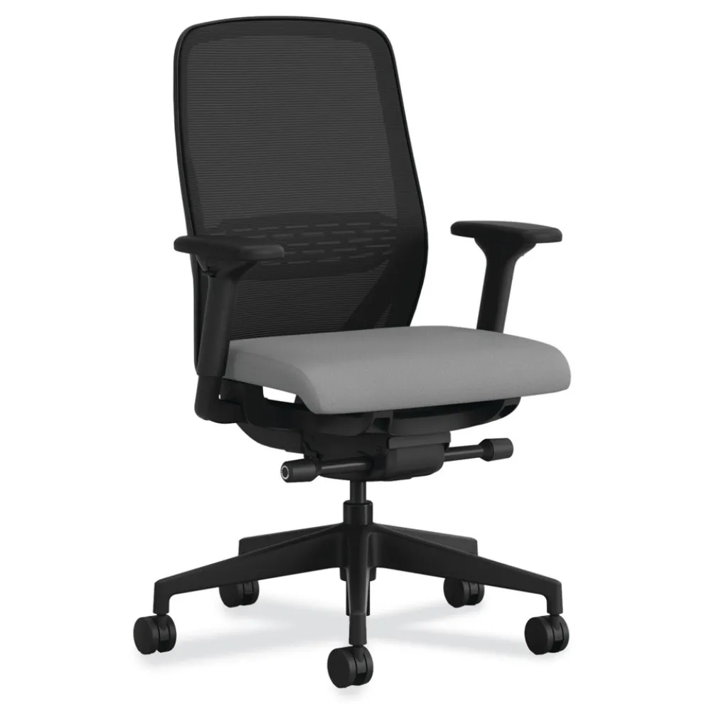 HON Nucleus Series 16.63 to 21.13 Seat Height Recharge Task Chair - Frost Seat, Black Back, Black Base