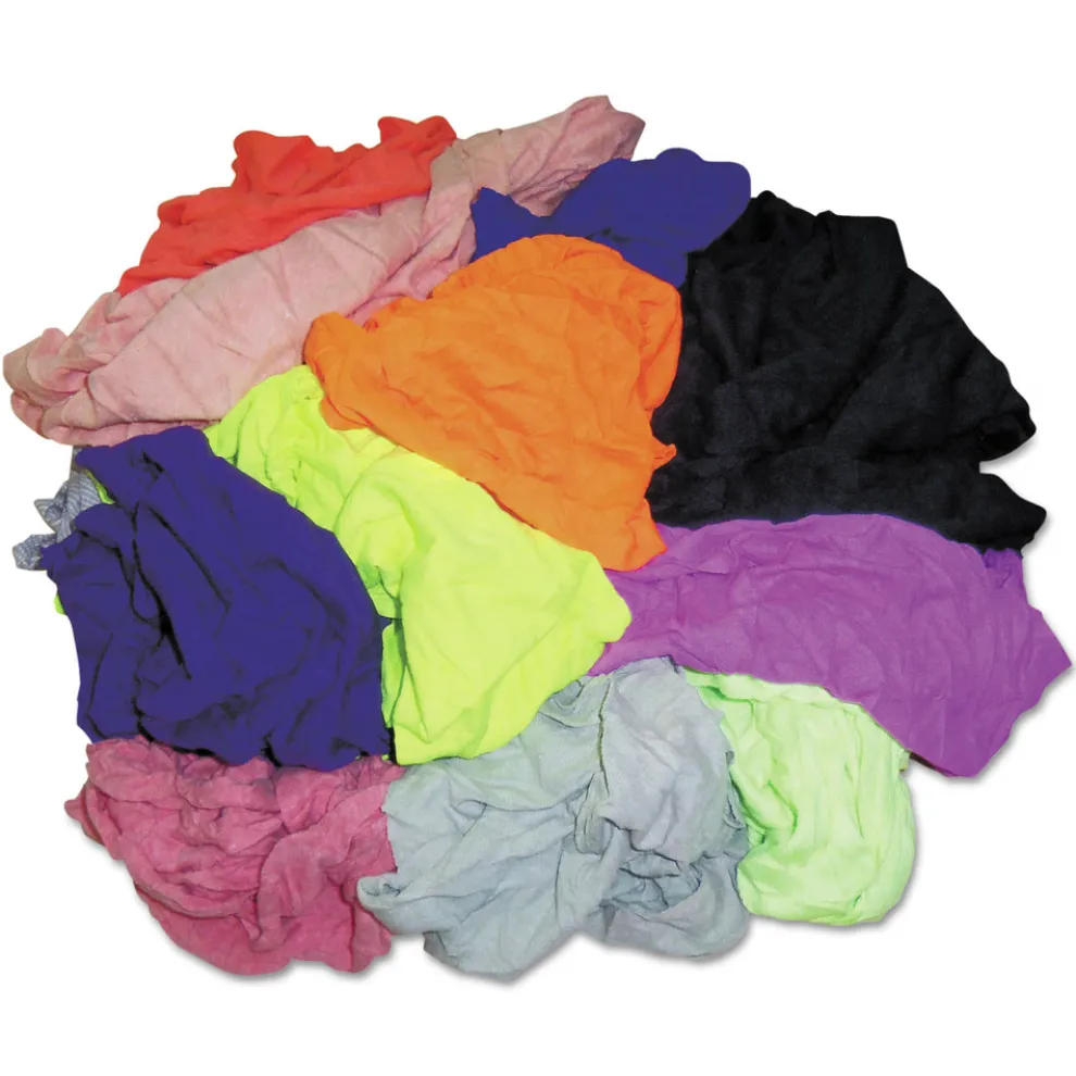 HOSPECO New Colored Knit Polo T-Shirt Rags - Assorted Colors (1/Carton)