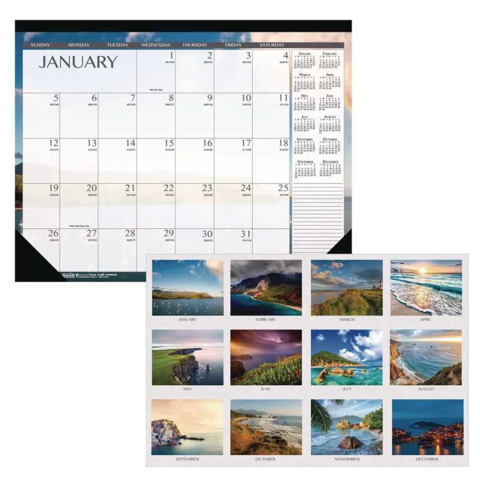 House of Doolittle Earthscapes 18.5 in. x 13 in. 12-Month (Jan to Dec) 2026 Recycled Desk Pad Calendar - Multicolor