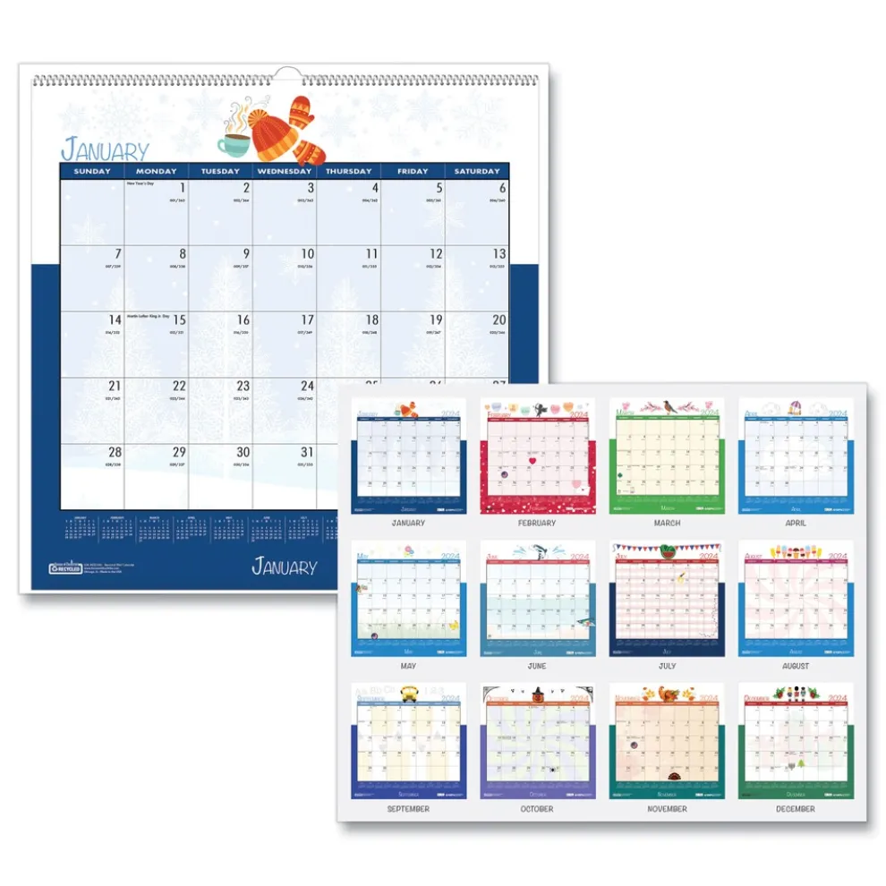 House of Doolittle 12 in. x 12 in. 12-Month (Jan-Dec 2026) Recycled Seasonal Wall Calendar