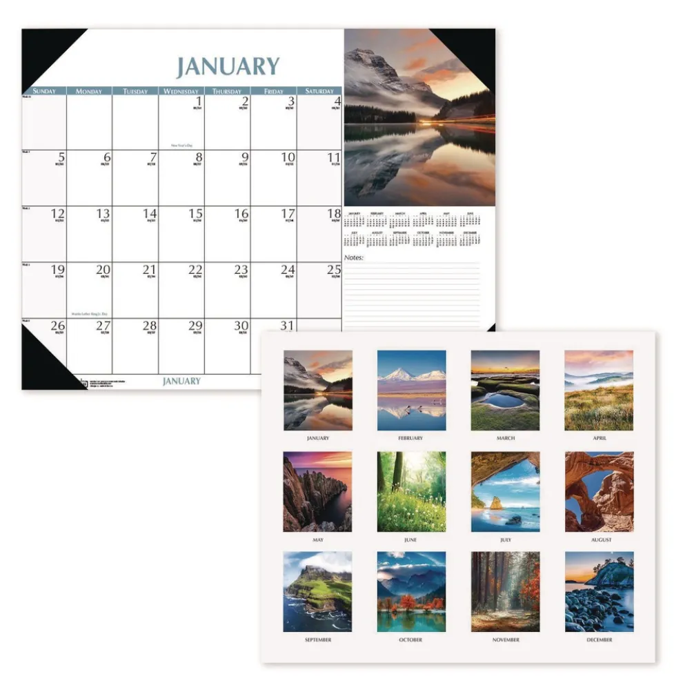 House of Doolittle Earthscapes 22 in. x 17 in. 12-Month (Jan to Dec) 2026 Scenic Desk Pad Calendar - Scenic Photos