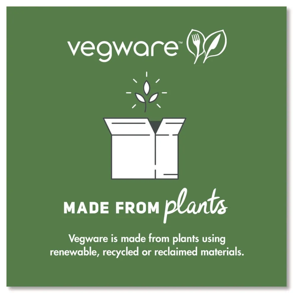 Vegware 5.9 in. x 5.9 in. x 2.9 in. Nourish Molded Fiber Compostable Sugarcane Takeout Containers - White (400/Carton)