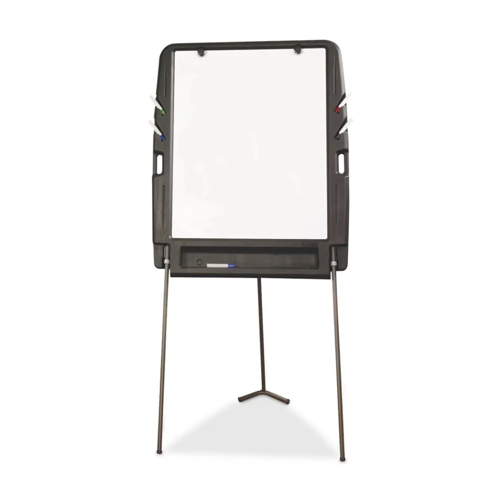 Iceberg 35 in. x 30 in. Ingenuity Portable Flipchart Easel with Dry Erase Surface - White Surface/Charcoal Gray Frame