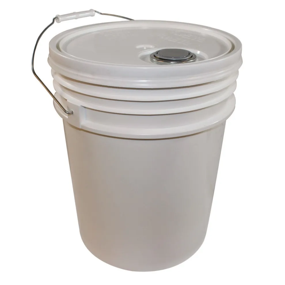 Impact 11.25 in. Diameter 5 Gallon Polyethylene Utility Bucket with Lid - White