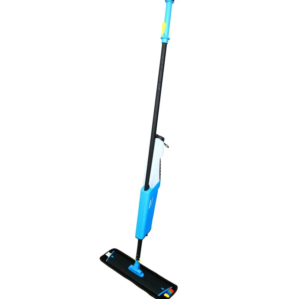 Impact Mopster 2.0 16.25 in. x 3.25 in. Blue Microfiber Head 57 in. Black Aluminum Handle Microfiber Bucketless Mop