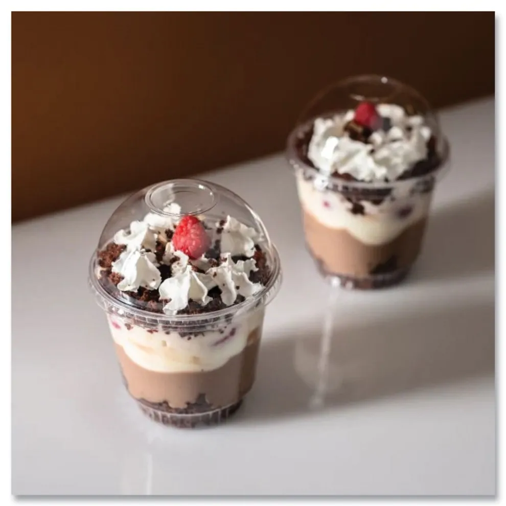 Karat 12 oz. to 24 oz. Cold Cup No Hole Dome PET Plastic Lids - Clear (1000/Carton)