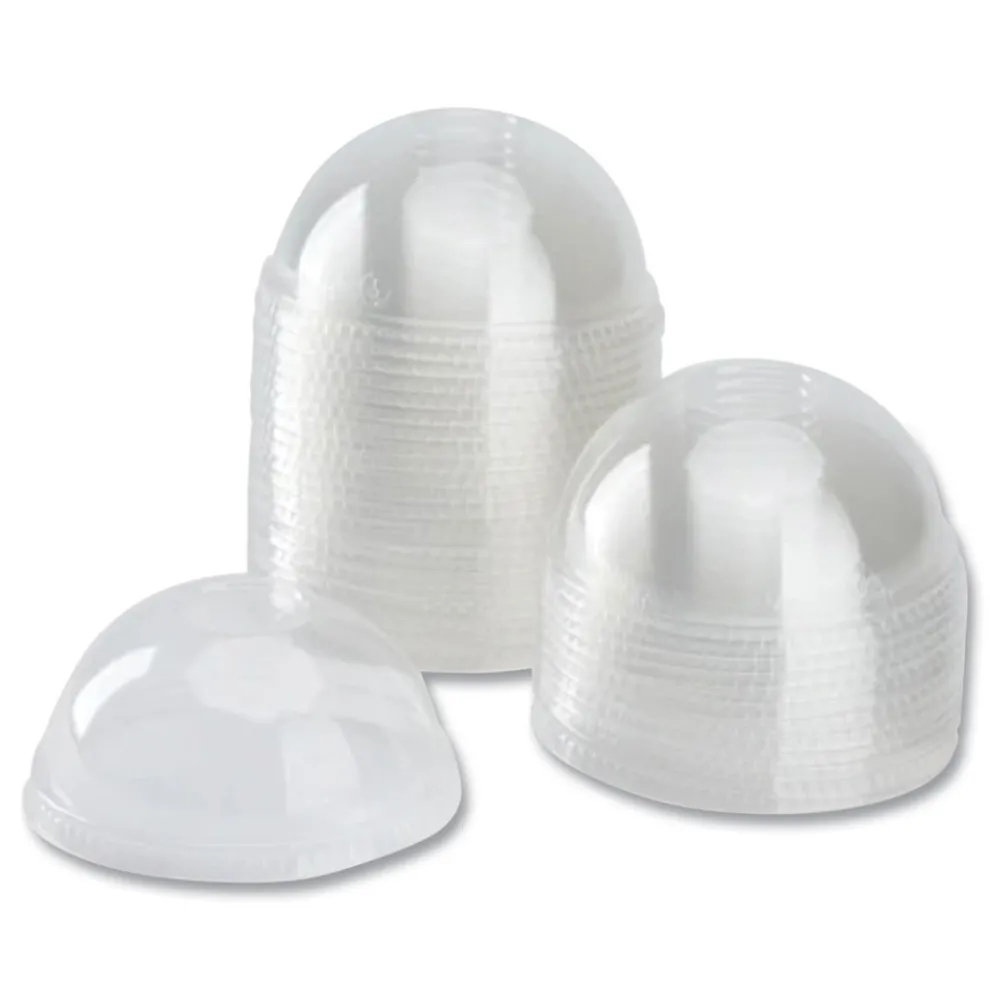 Karat 12 oz. to 24 oz. Cold Cup No Hole Dome PET Plastic Lids - Clear (1000/Carton)