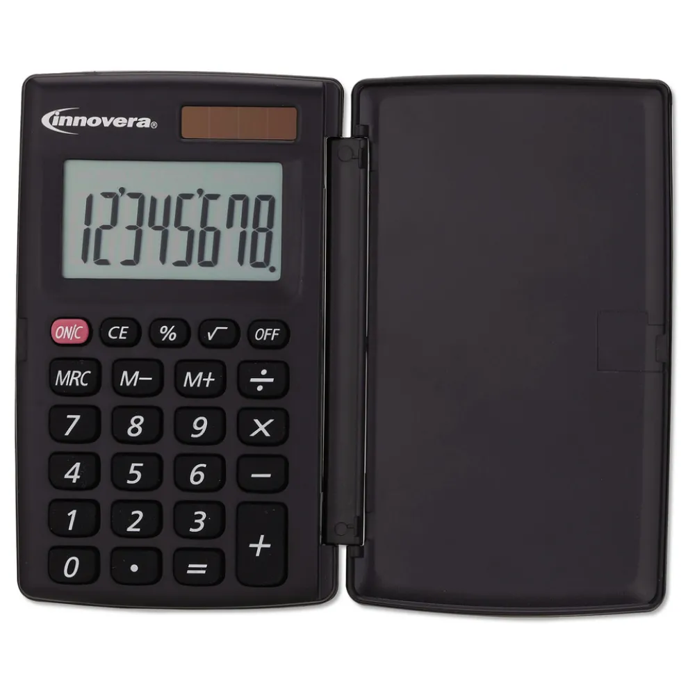 Innovera 8-Digit LCD Pocket Calculator with Hard Shell Flip Cover