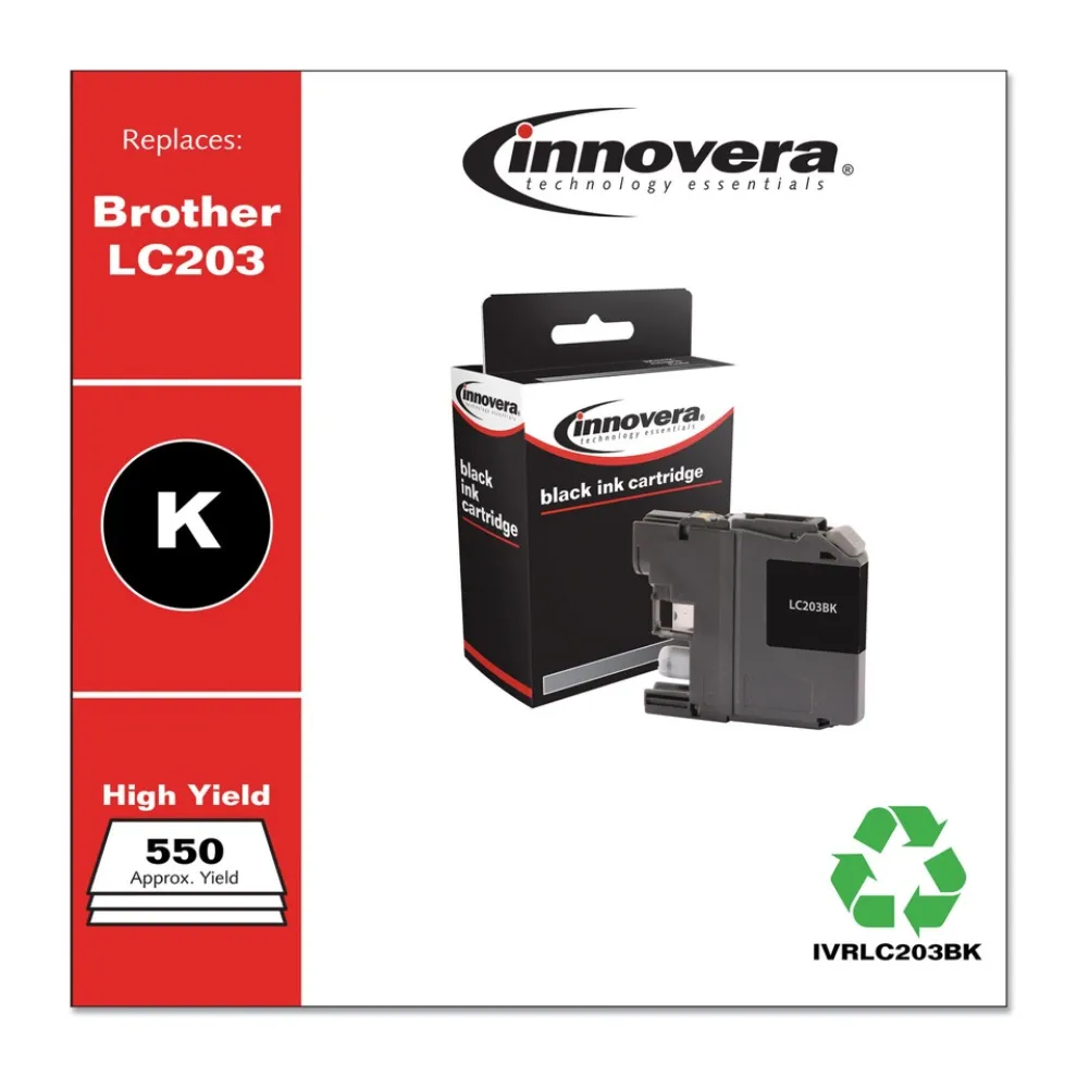 Innovera Remanufactured 550 Page-Yield Replacement High-Yield Ink for LC203BK - Black