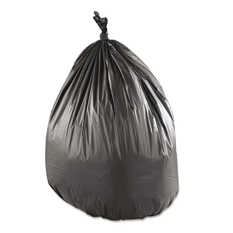 Inteplast Group 38 in. x 58 in. 1.15 mil 60 Gallon Low-Density Commercial Can Liners - Black (100/Carton)