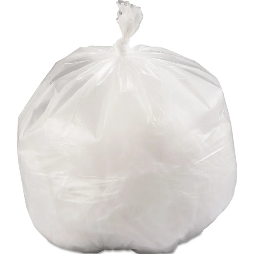 Inteplast Group 33 in. x 39 in. 11.94 mic 33 Gallon High-Density Commercial Can Liners - Natural (400/Carton)