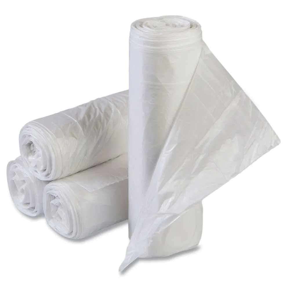 Inteplast Group Draw-Tuff 38 in. x 28.5 in. 1 mil, 23 Gallon, Draw-Tape Can Liners - Natural (6/Carton)
