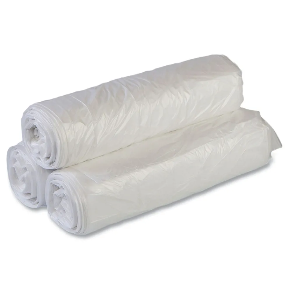 Inteplast Group Draw-Tuff 38 in. x 28.5 in. 1 mil, 23 Gallon, Draw-Tape Can Liners - Natural (6/Carton)