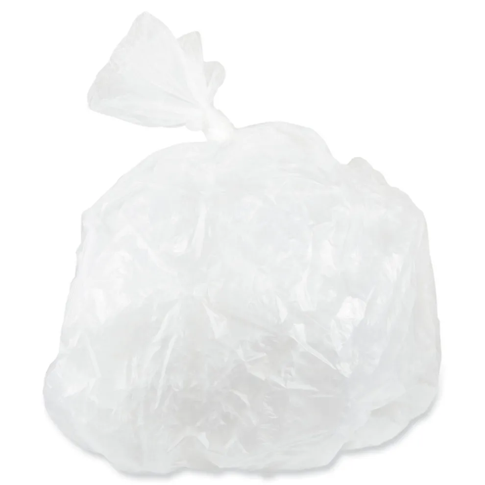 Inteplast Group Draw-Tuff 38 in. x 28.5 in. 1 mil, 23 Gallon, Draw-Tape Can Liners - Natural (6/Carton)