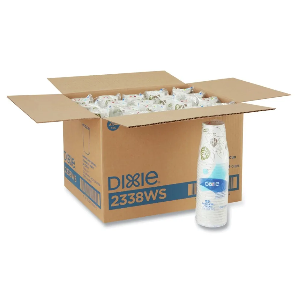 Dixie Pathways 8 oz. Paper Hot Cups (25/Bag, 20 Bags/Carton)