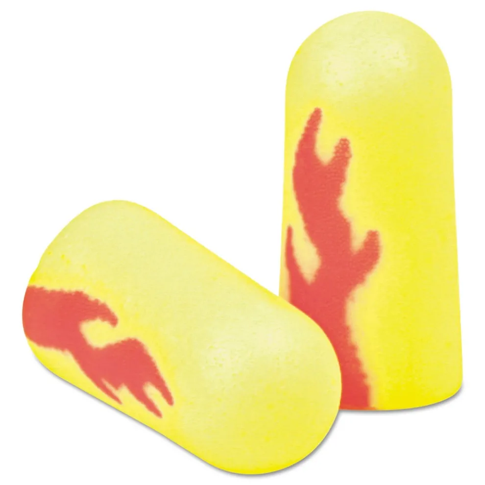 3M E A Rsoft Blasts Uncorded Foam Earplugs - Yellow Neon/Red Flame (200/Box)
