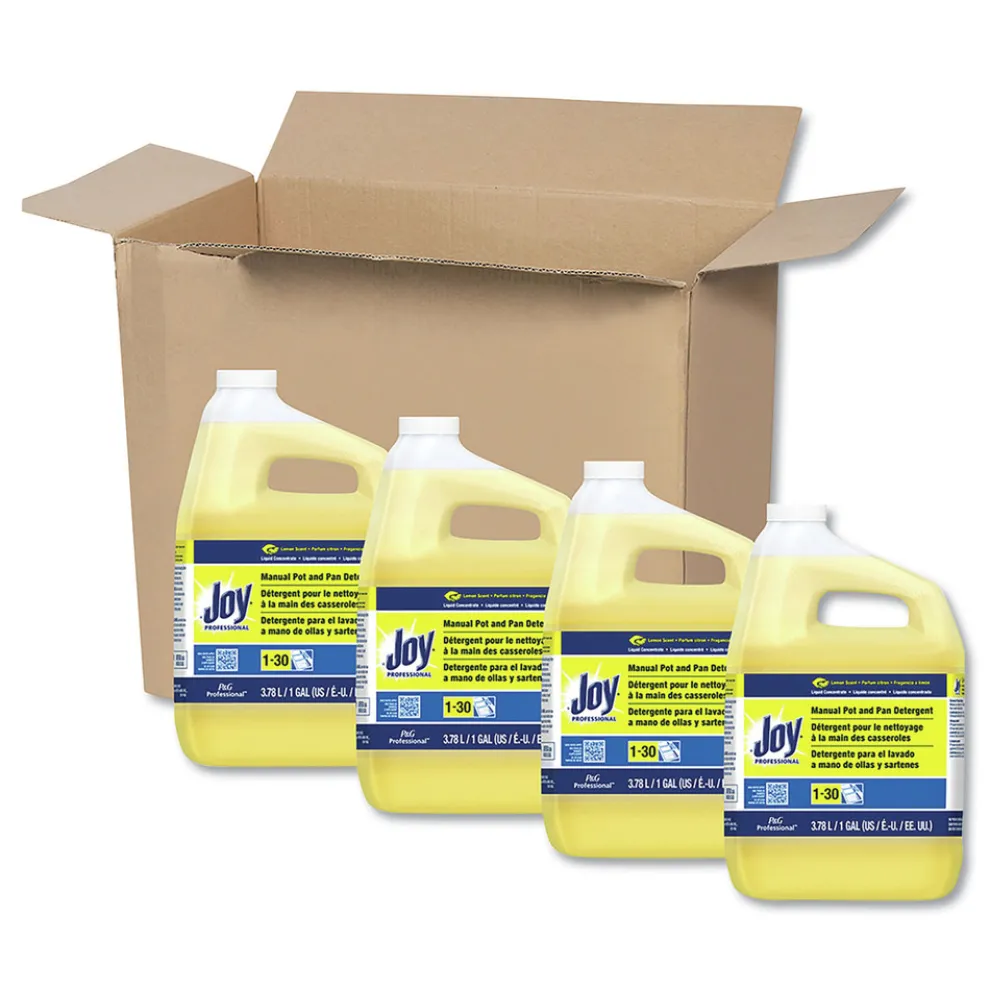 Joy 57447 1 Gallon Bottle Lemon Scent Dishwashing Liquid (4/Carton)