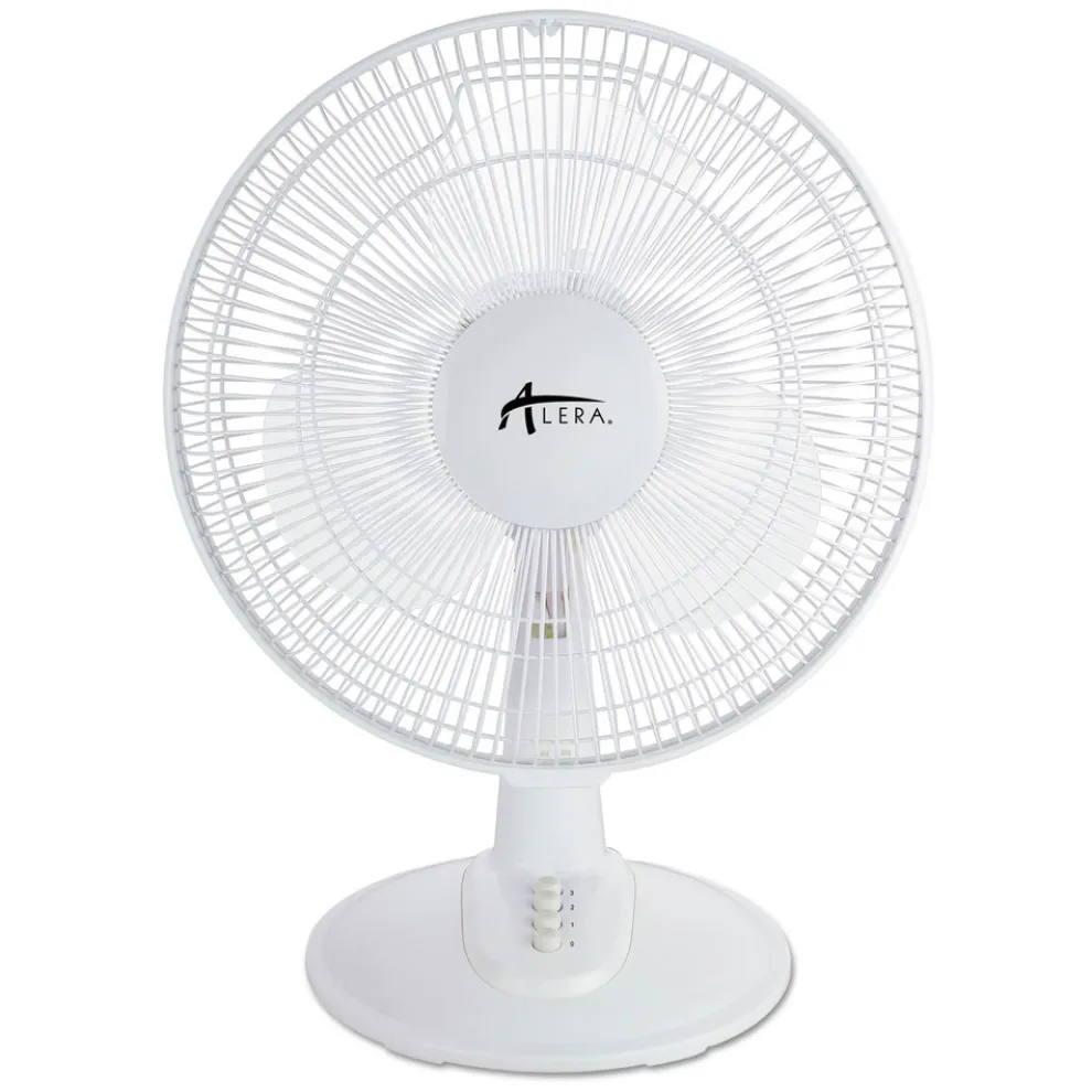 Alera 3-Speed 12 in. Plastic Oscillating Desk Fan - White