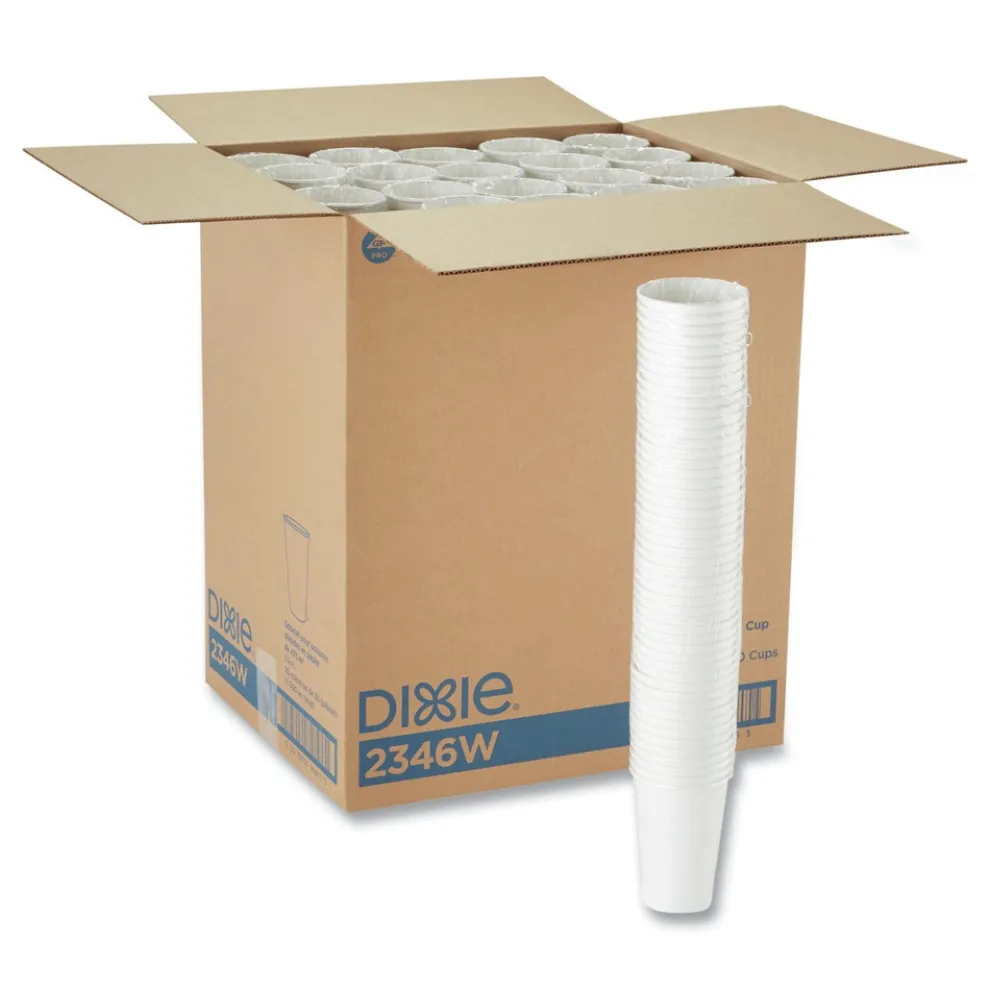 Dixie 16 oz. Paper Hot Cups - White (50/Sleeve, 20 Sleeves/Carton)