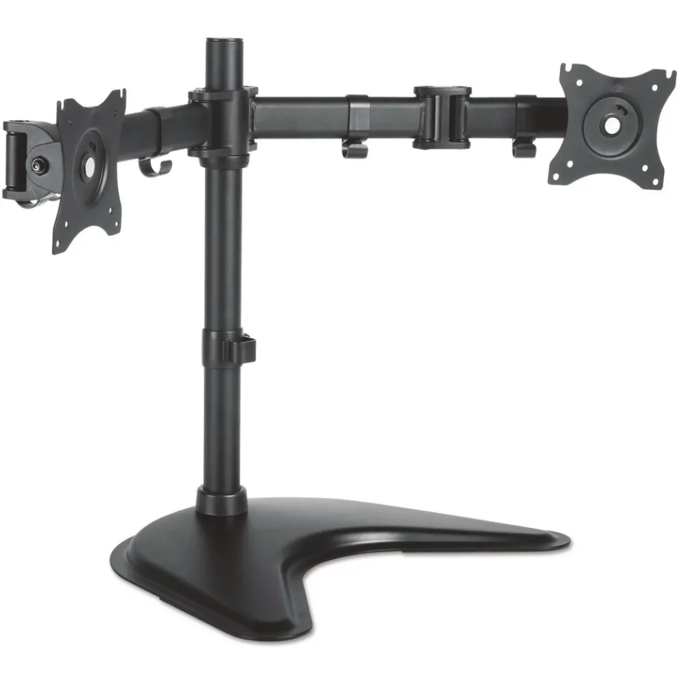 Kantek 32 in. x 13 in. x 17.5 in. Supports 18 lbs. Dual Monitor Articulating Desktop Stand for 13 in. to 27 in. Monitors - Black