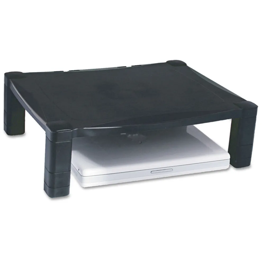 Kantek 17 in. x 13.25 in. x 3 in. to 6.5 in. 50 lbs. Single-Level Monitor Stand - Black