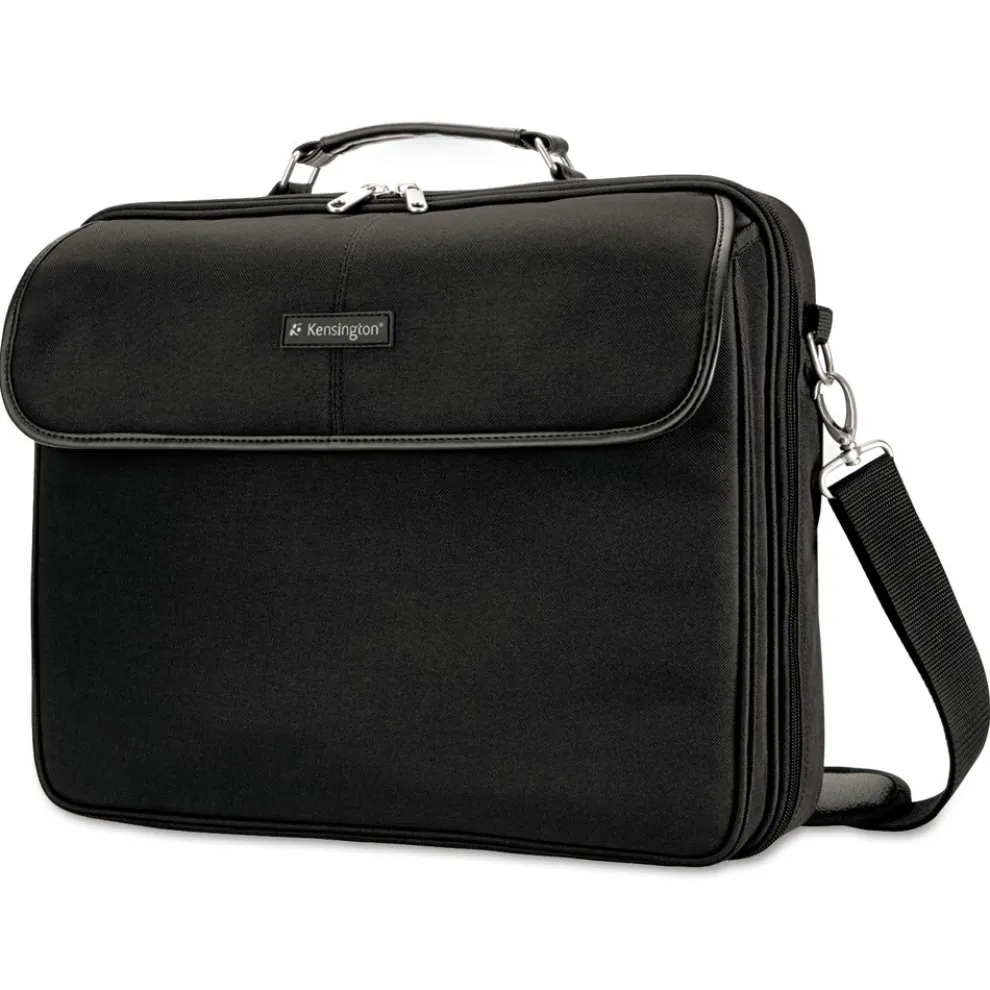 Kensington 15.75 x 3 x 13.5 Simply Portable 30 Polyester Laptop Case, Fits Devices Up to 15.6 in. - Black