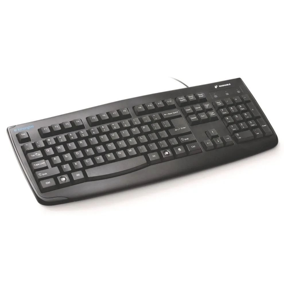 Kensington K64407US Pro Fit USB Washable Keyboard, 104 Keys - Black