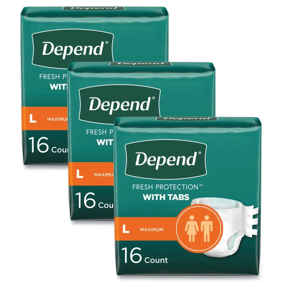 Kimberly-Clark 35 in. to 49 in. Waist Incontinence Protection with Tabs (3 Packs/Carton)